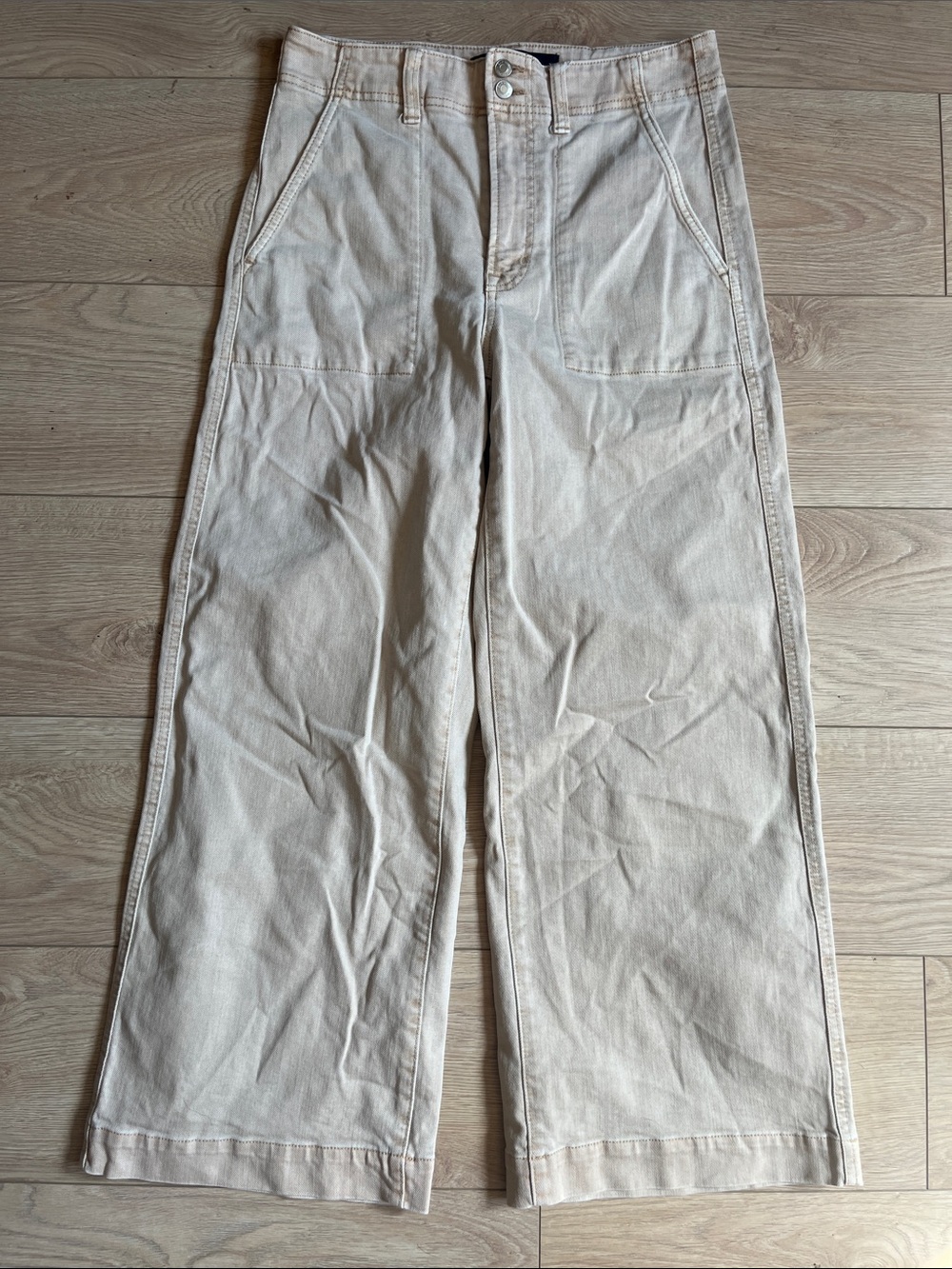 GAP Cream Wide-Leg Women's Jeans